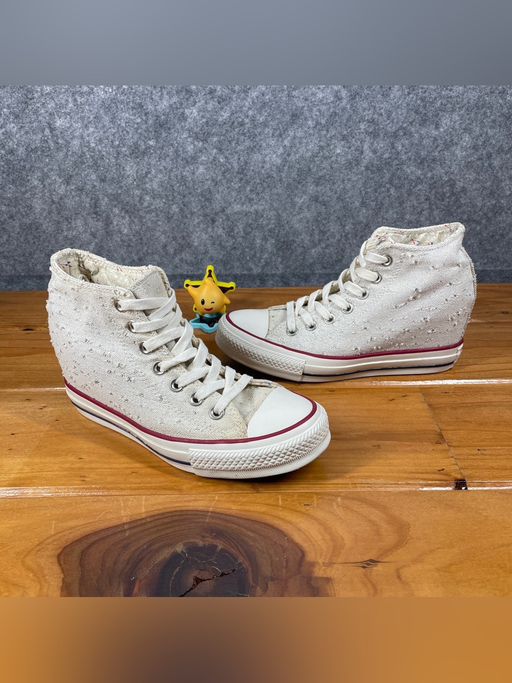 Converse Chuck Taylor All Star Lux Hi WOMENS SIZE 7 Beige Hidden Wedge 547191C